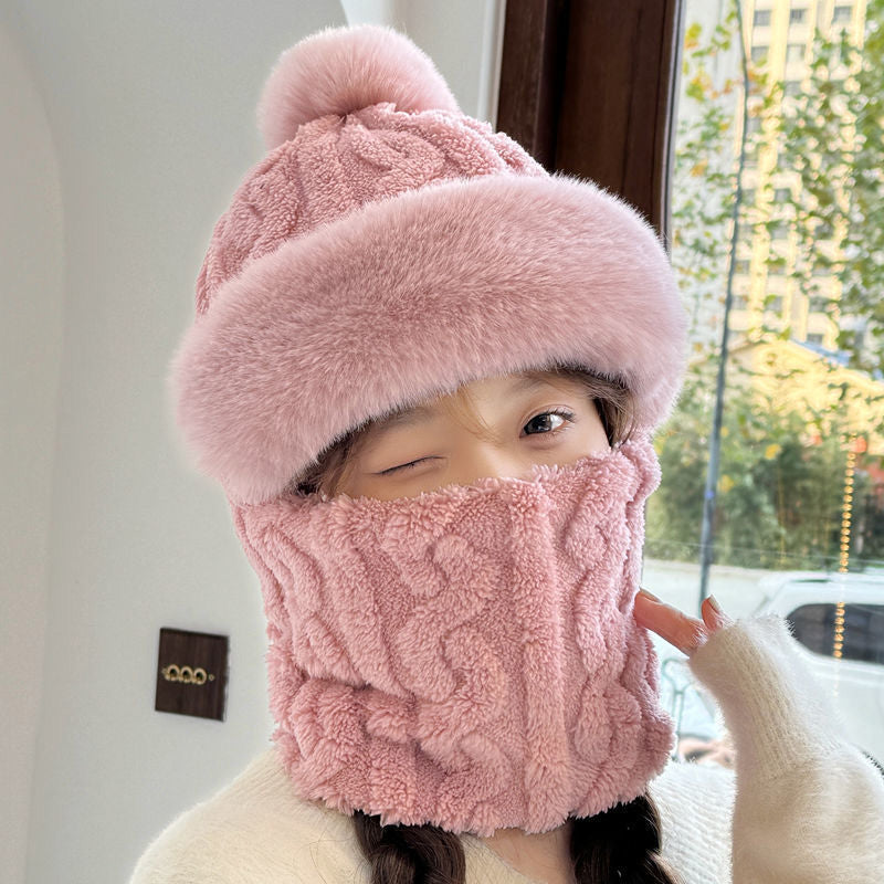 ❄️Especiales de invierno❄️Bufanda y gorro de felpa abrigados y resistentes al viento para mujer