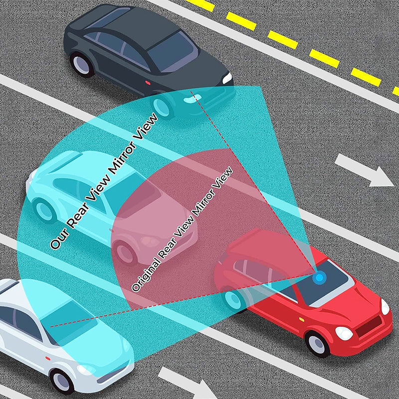 🚗👁️ Espejo retrovisor curvo ancho para automóvil: visión gran angular, fácil instalación y ajuste universal (¡conducción segura con mayor visibilidad!)