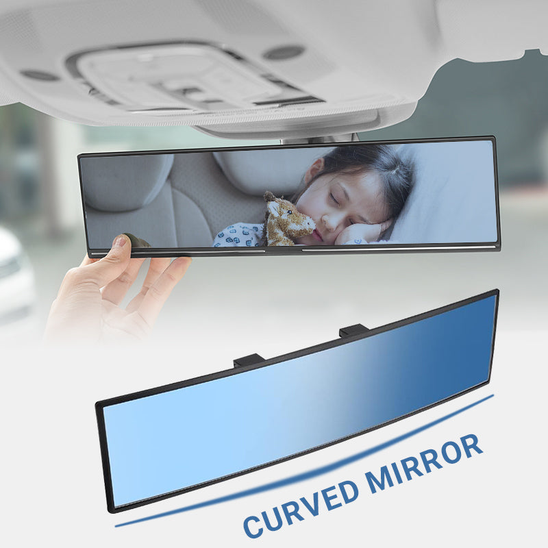 🚗👁️ Espejo retrovisor curvo ancho para automóvil: visión gran angular, fácil instalación y ajuste universal (¡conducción segura con mayor visibilidad!)