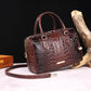 Luxurious crocodile embossed PU leather crossbody bag
