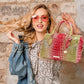Luxurious crocodile embossed PU leather crossbody bag