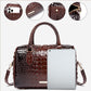 Luxurious crocodile embossed PU leather crossbody bag