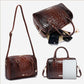 Luxurious crocodile embossed PU leather crossbody bag