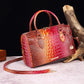 Luxurious crocodile embossed PU leather crossbody bag