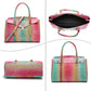 Women's Crossbody Bag with Handle and Crocodile Embossing - 3 Pieces/Set
