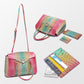 Women's Crossbody Bag with Handle and Crocodile Embossing - 3 Pieces/Set