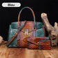 Women's Crossbody Bag with Handle and Crocodile Embossing - 3 Pieces/Set