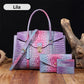 Women's Crossbody Bag with Handle and Crocodile Embossing - 3 Pieces/Set
