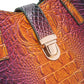 3-piece bag set with color gradient and crocodile embossing