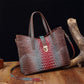 3-piece bag set with color gradient and crocodile embossing
