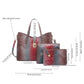 3-piece bag set with color gradient and crocodile embossing