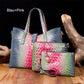 3-piece bag set with color gradient and crocodile embossing