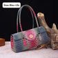 Fashionable vintage ladies handbag with crocodile embossing made of PU leather