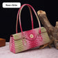 Fashionable vintage ladies handbag with crocodile embossing made of PU leather