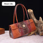 Fashionable vintage ladies handbag with crocodile embossing made of PU leather