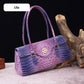 Fashionable vintage ladies handbag with crocodile embossing made of PU leather
