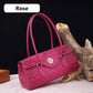 Fashionable vintage ladies handbag with crocodile embossing made of PU leather