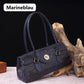 Fashionable vintage ladies handbag with crocodile embossing made of PU leather