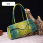 Fashionable vintage ladies handbag with crocodile embossing made of PU leather