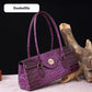 Fashionable vintage ladies handbag with crocodile embossing made of PU leather