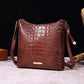 Women's elegant crossbody bag made of crocodile embossed leather