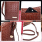 Women's elegant crossbody bag made of crocodile embossed leather