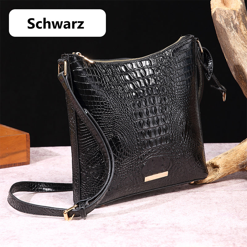 Damen elegante Crossbody-Tasche aus Krokodilprägung-Leder