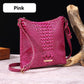 Women's elegant crossbody bag made of crocodile embossed leather