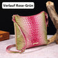Women's elegant crossbody bag made of crocodile embossed leather