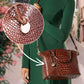 ladies handbag with crocodile embossing