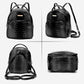 Trendy backpack made of PU leather with crocodile embossing