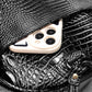 Trendy backpack made of PU leather with crocodile embossing