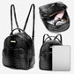 Trendy backpack made of PU leather with crocodile embossing