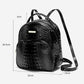 Trendy backpack made of PU leather with crocodile embossing