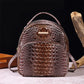 Trendy backpack made of PU leather with crocodile embossing