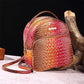 Trendy backpack made of PU leather with crocodile embossing