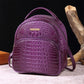 Trendy backpack made of PU leather with crocodile embossing