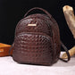 Trendy backpack made of PU leather with crocodile embossing