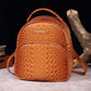 Trendy backpack made of PU leather with crocodile embossing