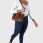 Versatile crocodile embossed PU leather crossbody bag with large capacity