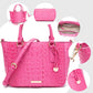 Versatile crocodile embossed PU leather crossbody bag with large capacity