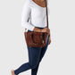 Versatile crocodile embossed PU leather crossbody bag with large capacity