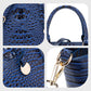 Versatile crocodile embossed PU leather crossbody bag with large capacity