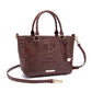 Versatile crocodile embossed PU leather crossbody bag with large capacity