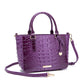 Versatile crocodile embossed PU leather crossbody bag with large capacity