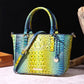 Versatile crocodile embossed PU leather crossbody bag with large capacity