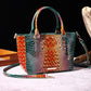 Versatile crocodile embossed PU leather crossbody bag with large capacity