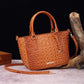 Versatile crocodile embossed PU leather crossbody bag with large capacity