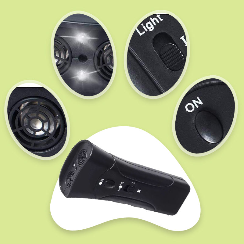 Repelente ultrasónico portátil compacto para perrost