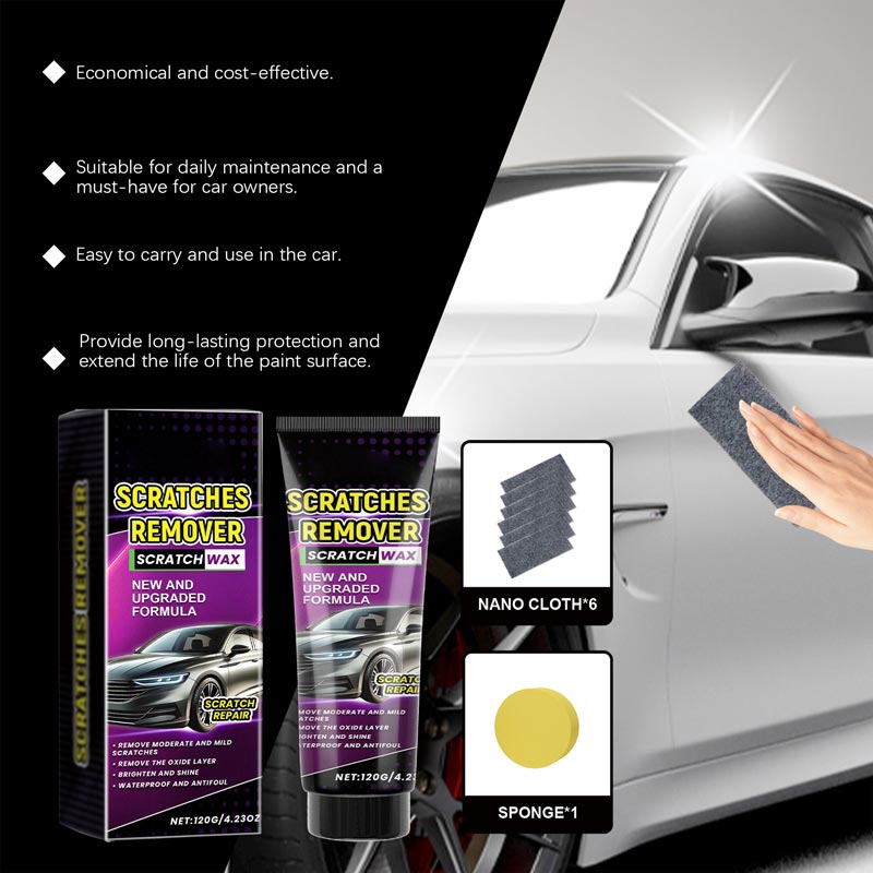 🔥🔥Compra 2 y llévate 1 gratis 🔥Cera para eliminar rayones de autos con paño nano